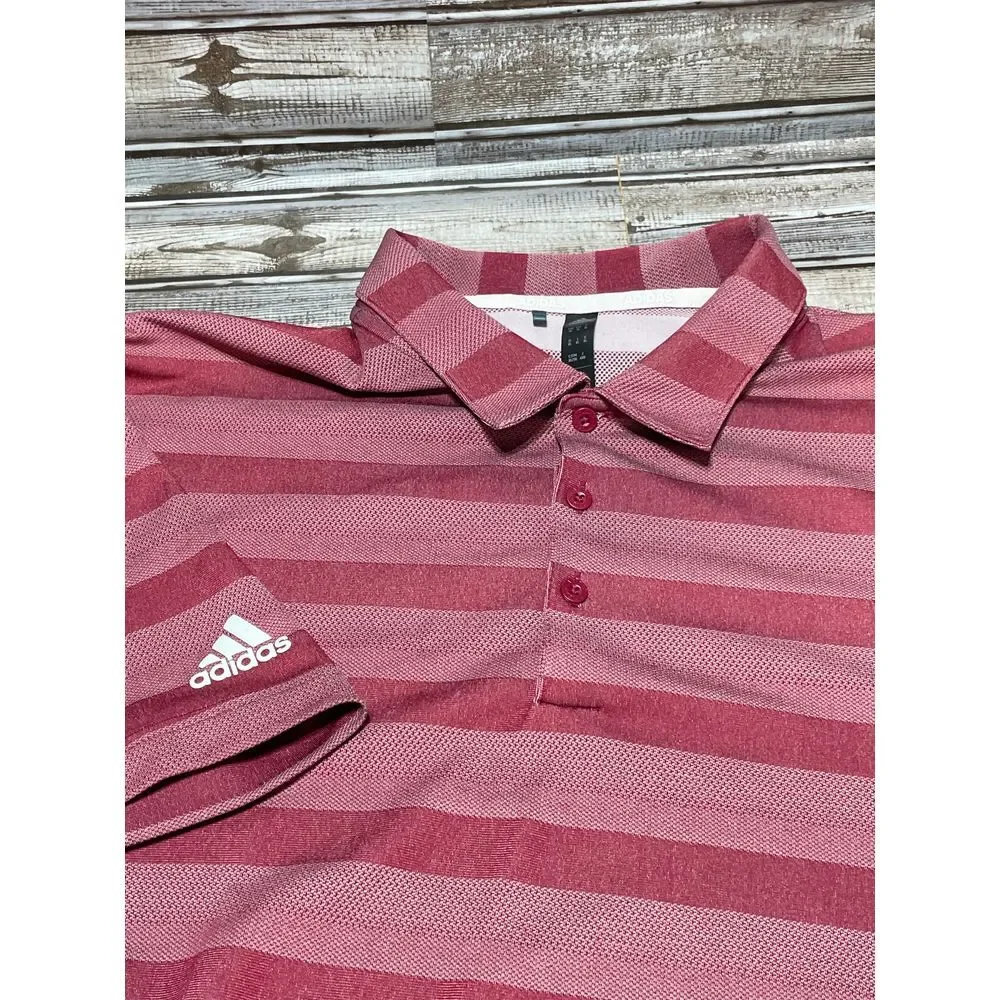 Adidas‎ Men's Polo Stripes Breathable Red Size XL